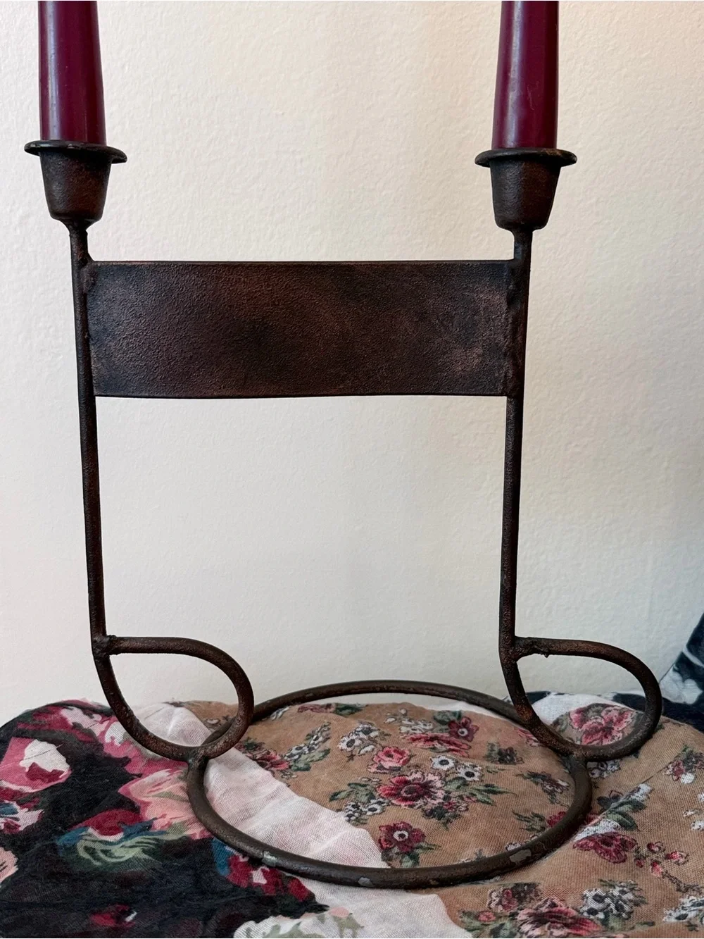 Gothic Music Note Candle Holder Brooding Iron Candelabra Decor